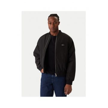 Geaca bomber barbati -  neagra - poliester reciclat -