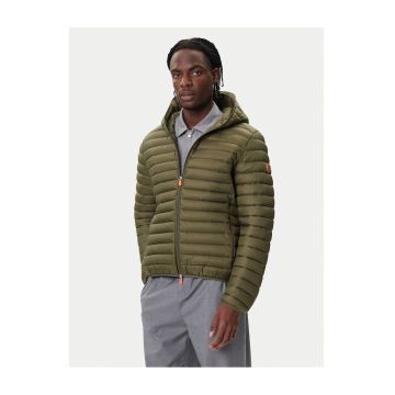 Geaca de iarna barbati -  verde - 100% nailon - cu fermoar -