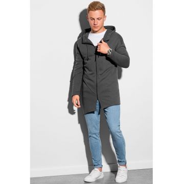 Hanorac asimetric cu fermoar - Gri inchis