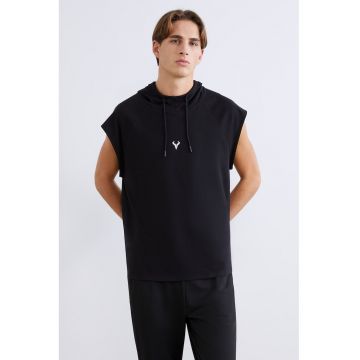 Hanorac lejer fara maneci - Negru