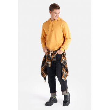Hanorac regular fit cu buzunar kangaroo - Galben