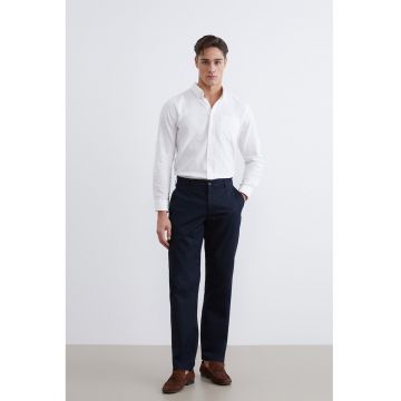 Pantaloni chino din amestec de bumbac - Bleumarin