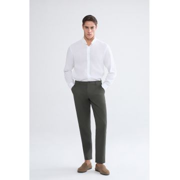 Pantaloni chino din amestec de bumbac - Kaki