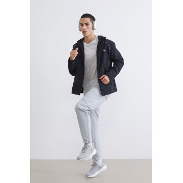 Pantaloni de trening regular fit cu slituri cu fermoar la glezne - Gri deschis