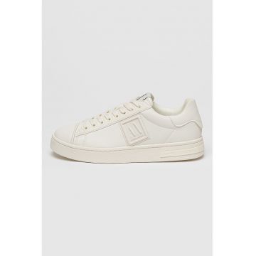 Pantofi sport cu logo si sireturi - Alb murdar