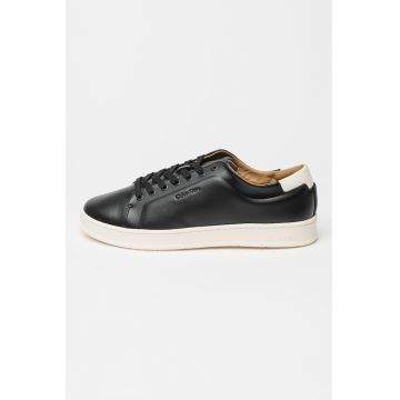 Pantofi sport din piele cu sireturi - Negru/Alb murdar