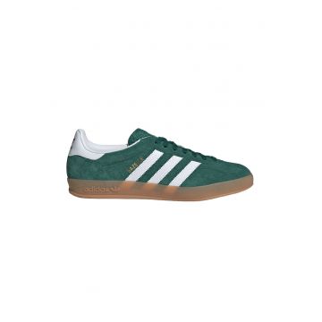 Pantofi sport Gazelle din piele intoarsa cu logo - Alb/Verde