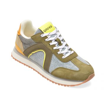 Pantofi sport GRYXX verzi , 24294, din material textil si piele naturala