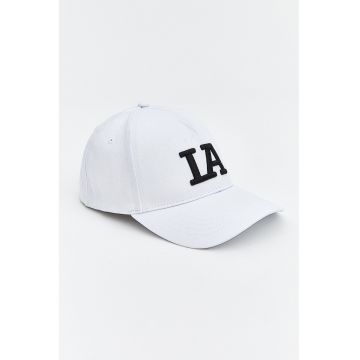 Sapca brodata de bumbac - Alb/Negru