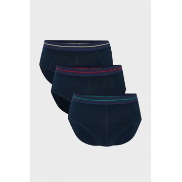 Set de chiloti din amestec de bumbac - 3 perechi - Bleumarin