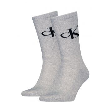 Set de sosete lungi cu logo - 2 perechi - Gri deschis melange