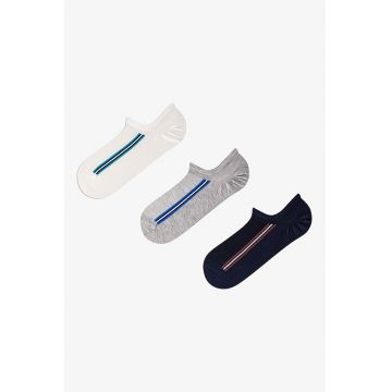 Set de sosete pana la glezna cu dungi - 3 perechi - Multicolor