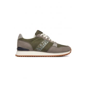 Tenisi barbati -  piele naturala - kaki/gri -
