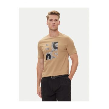 Tricou barbat  bej nisipiu - bumbac