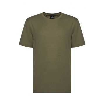 Tricou barbati  verde kaki - bumbac