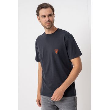 Tricou cu imprimeu logo pe partea din spate - Negru/Portocaliu