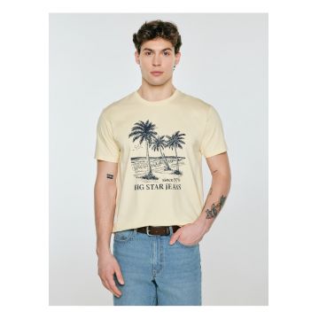 Tricou cu imprimeu tropical si logo