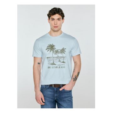 Tricou din bumbac cu imprimeu logo & tropical
