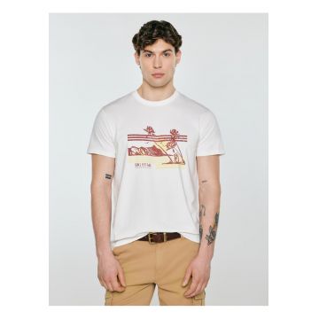 Tricou din bumbac cu imprimeu logo.