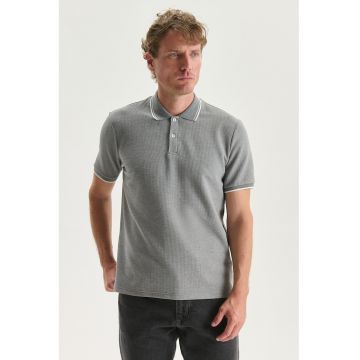 Tricou polo uni - Gri melange