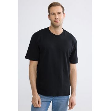 Tricou regular fit din bumbac - Negru