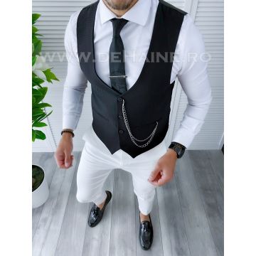 Vesta barbati eleganta neagra cu mic defect  def4284  P19-3.1