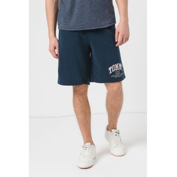 Bermude relaxed fit cu logo - Albastru inchis