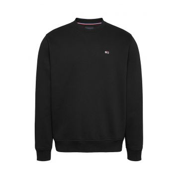 Bluza de trening cu decolteu la baza gatului si logo discret - Negru