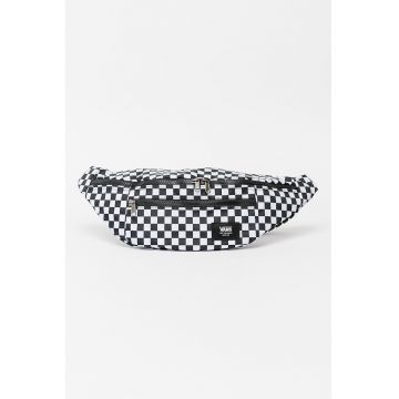 Borseta cu model in carouri Ward - Alb/Negru