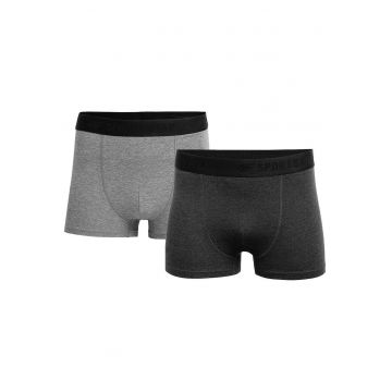 Boxeri barbati -  slim fit - elastic - set 2 bucati - negru/gri - bumbac-elastan
