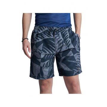 Costum de baie  pentru barbati - albastru - cu model -