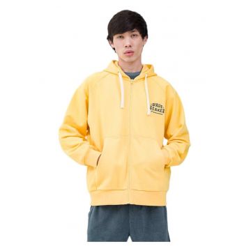 Hanorac barbati  croiala lejera - gluga integrata - bumbac/poliester - galben -