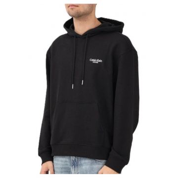 Hanorac barbati  LS LOGO BACK PRINT HOODIE - Bumbac - Negru - Negru