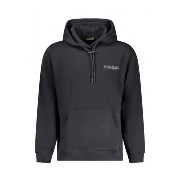 Hanorac barbati  negru cu imprimeu si logo - Negru