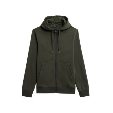 Hanorac  barbati - verde - bumbac - gluga ajustabila - interior periat