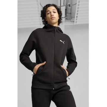 Hanorac cu fermoar si maneci raglan Evostriped - Negru