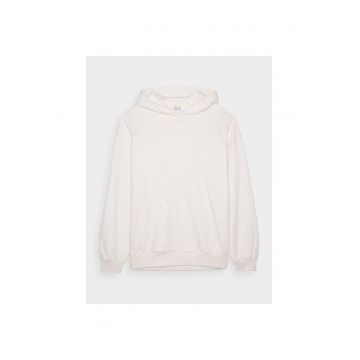 Hanorac Oversize  Barbati Alb Ecru Sportstyle - 95% Bumbac - Gluga Integrata - Buzunar Marsupiu - Maneci Umeri Cazuti - 350g Grosime - S-3XL