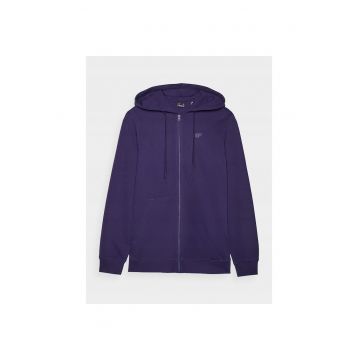 Hanorac sport barbati  bleumarin - 80% bumbac - gluga integrata - fermoar