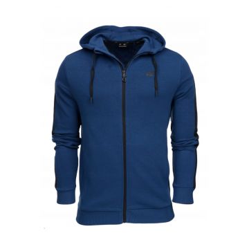 Hanorac sport cu fermoar -  Bumbac/Poliester - Albastru