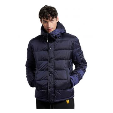 Jacheta barbati  gluga - izolatie sintetica - poliamida - albastru