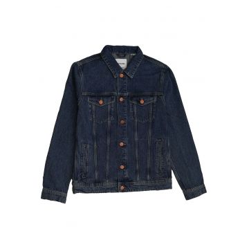 Jacheta denim barbati  casual - albastra - bumbac
