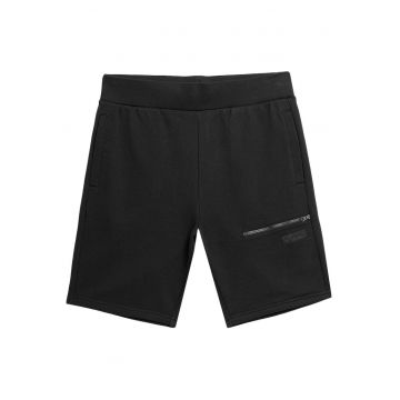 Pantaloni scurti barbati  talie elastica - 100% bumbac - doua buzunare laterale - culoare neagra