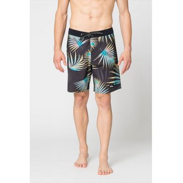 Pantaloni scurti de baie cu imprimeu tropical Highlite Arch - Verde deschis/Gri inchis