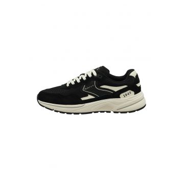 Pantofi sport de piele intoarsa cu insertii de plasa Jaybro - Negru