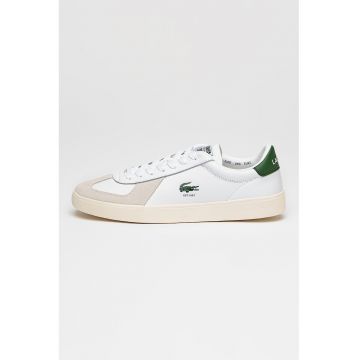 Pantofi sport din piele si piele intoarsa Baseshot Pro - Alb optic/Verde feriga/Crem