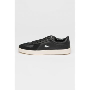 Pantofi sport din piele si piele intoarsa Baseshot Pro - Negru/Alb murdar