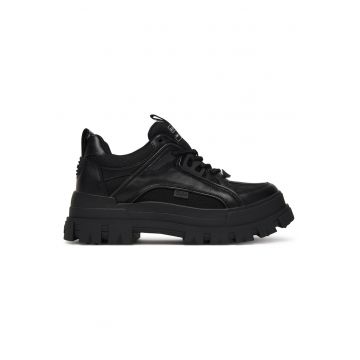 Pantofi sport -  piele ecologica - negru - talpa groasa