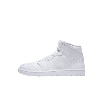 Pantofi Universal  Air Jordan 1 Mid Piele naturala Alb - Alb