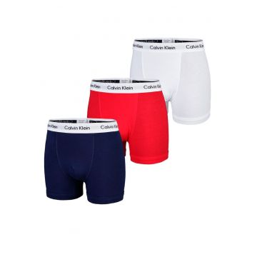 Set de boxeri  3 perechi Trunks - Bumbac - Alb/Rosu/Bleumarin - Rosu/Alb/Bleumarin