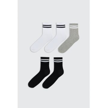 Set de sosete lungi - 5 perechi - Negru/Gri